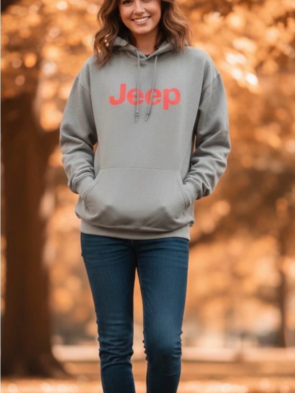 Jeep Gray Hoodie with orange Logo